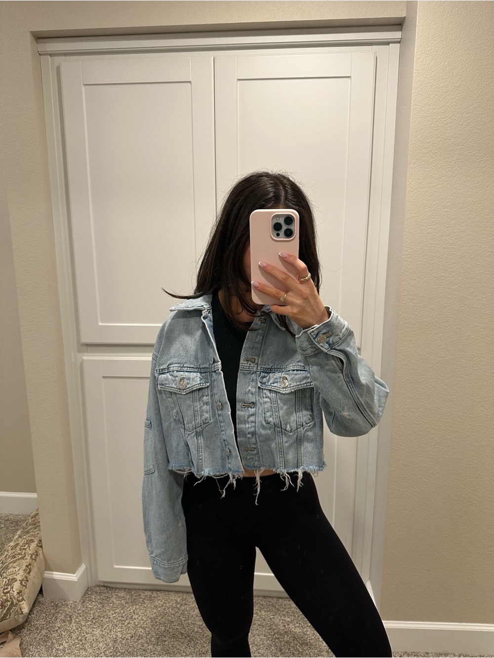 Zara Cropped Jean Jacket